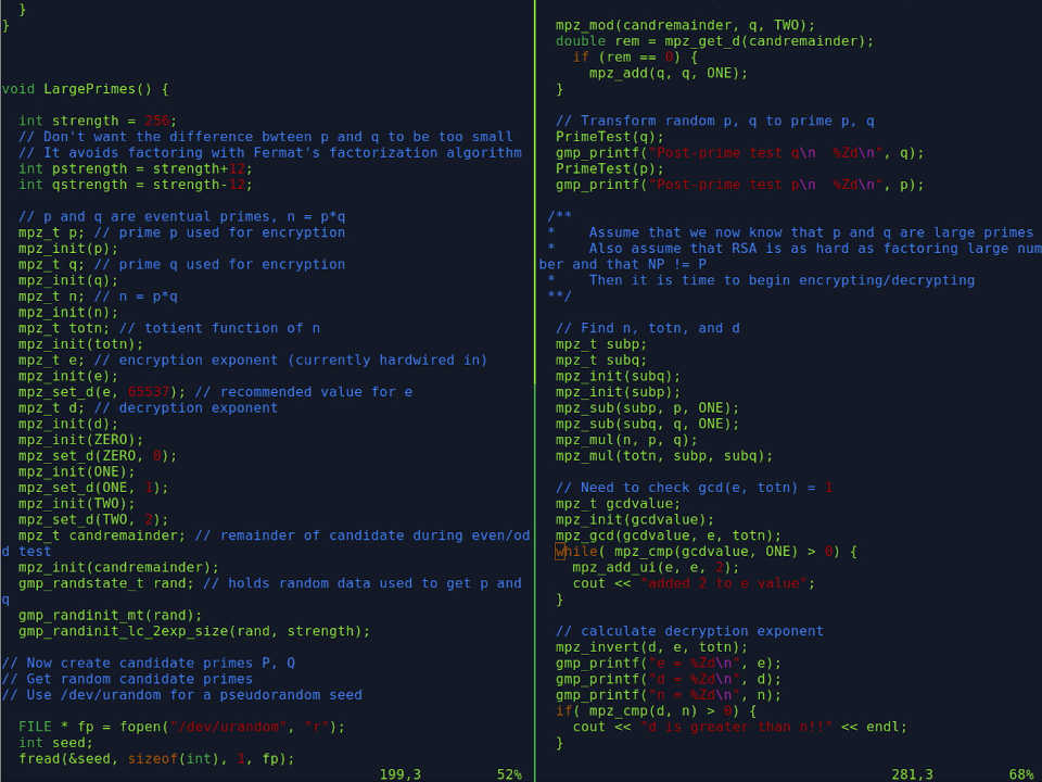 Custom (and insecure) RSA implementation