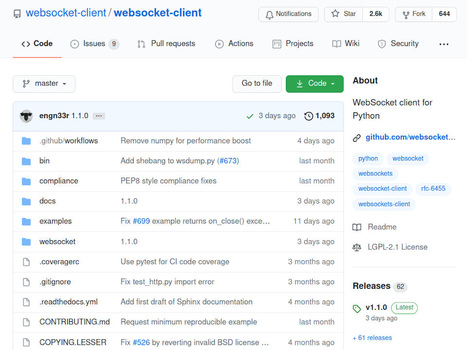 websocket-client Python library